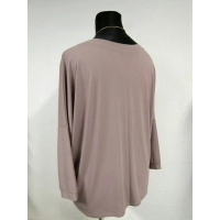 Tunika Bella luźna oversize ze srebrnymi wstawkami - beige